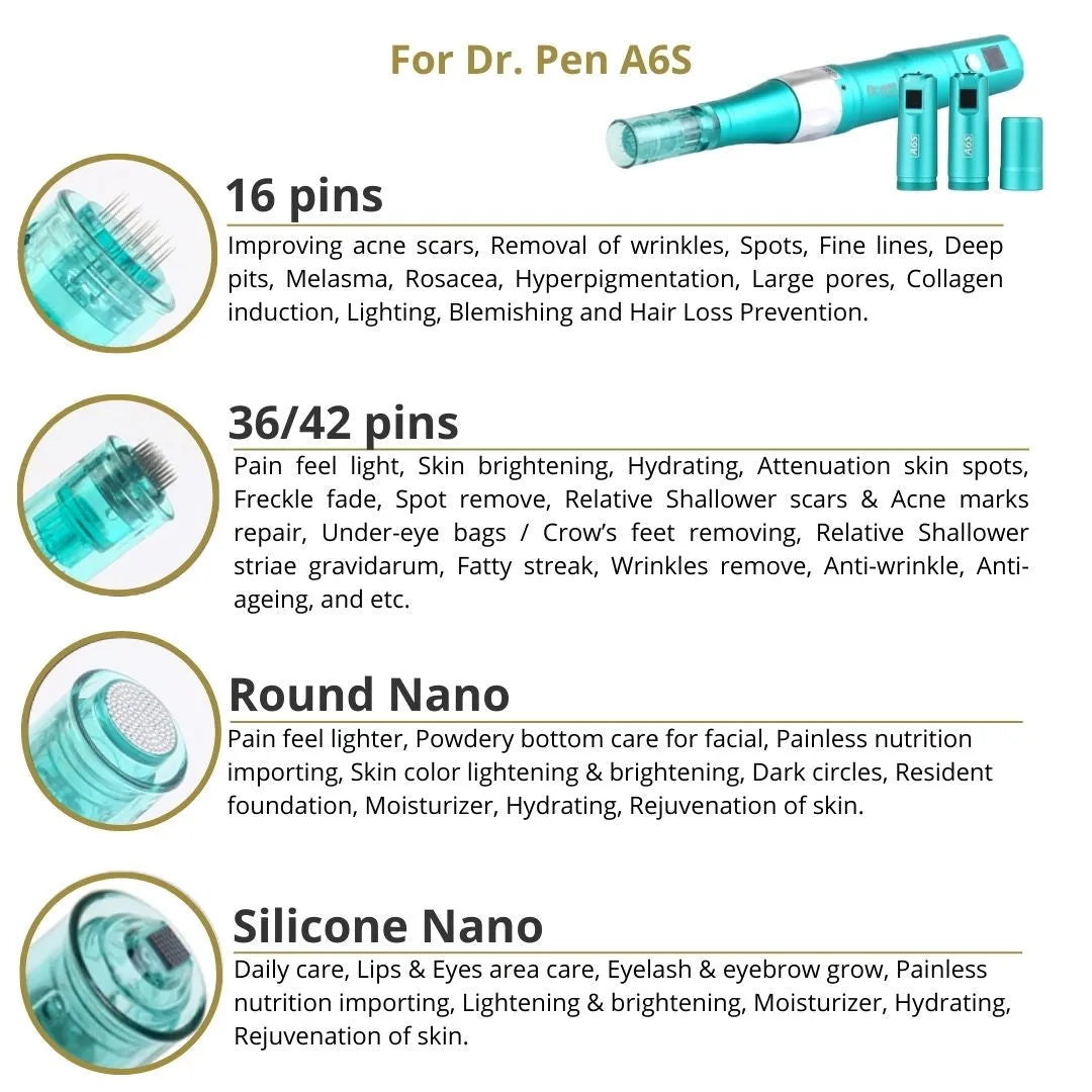 Dr. Pen A6S Cartridges 9 Pin - 10 Pack
