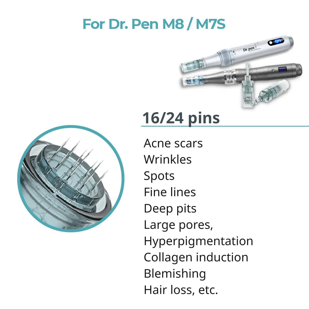 Dr. Pen M8 Cartridges Round Nano Pin Type - 10 Pack
