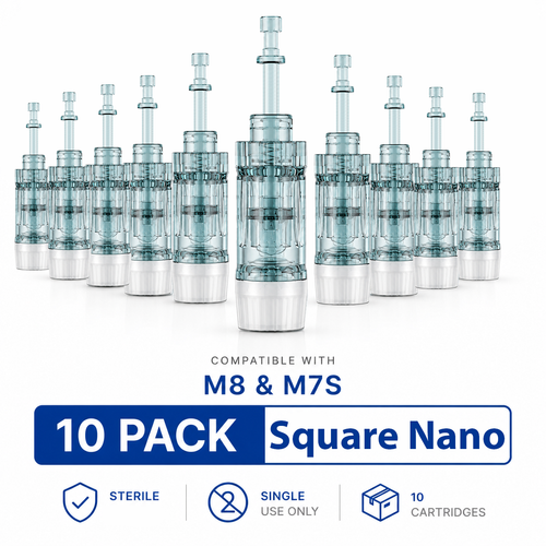 Dr. Pen M8 Cartridges Square Nano Pin Type - 10 Pack