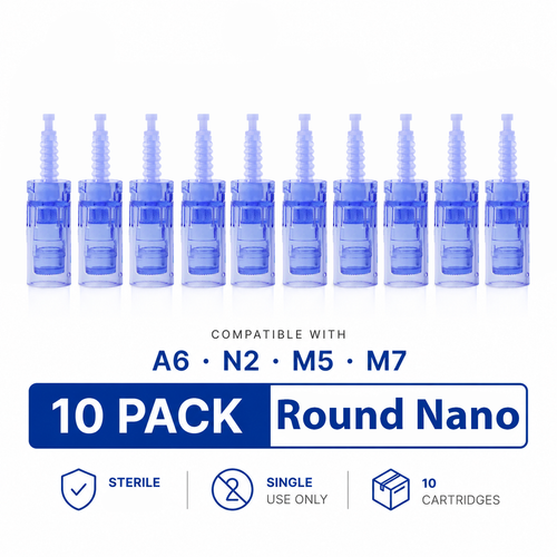 Dr. Pen A6 Cartridges Round Nano Pin Type - 10 Pack