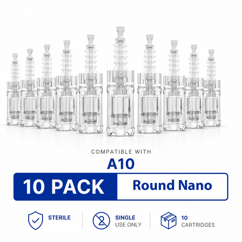 Dr. Pen A10 Cartridges Round Nano Pin Type - 10 Pack
