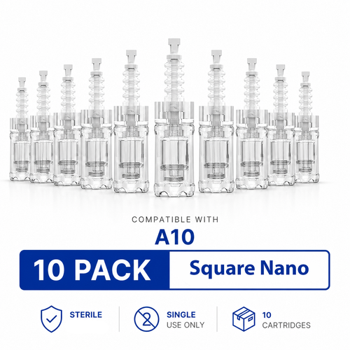 Dr. Pen A10 Cartridges Square Nano Pin Type - 10 Pack