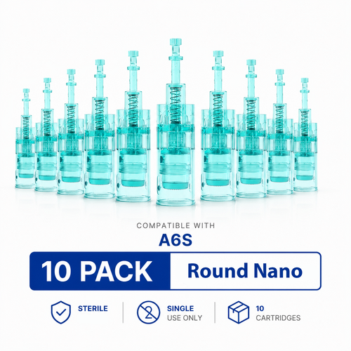 Dr. Pen A6S Cartridges Round Nano Pin Type - 10 Pack