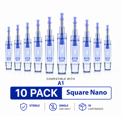 Dr. Pen A1 Cartridges Square Nano Pin Type - 10 Pack