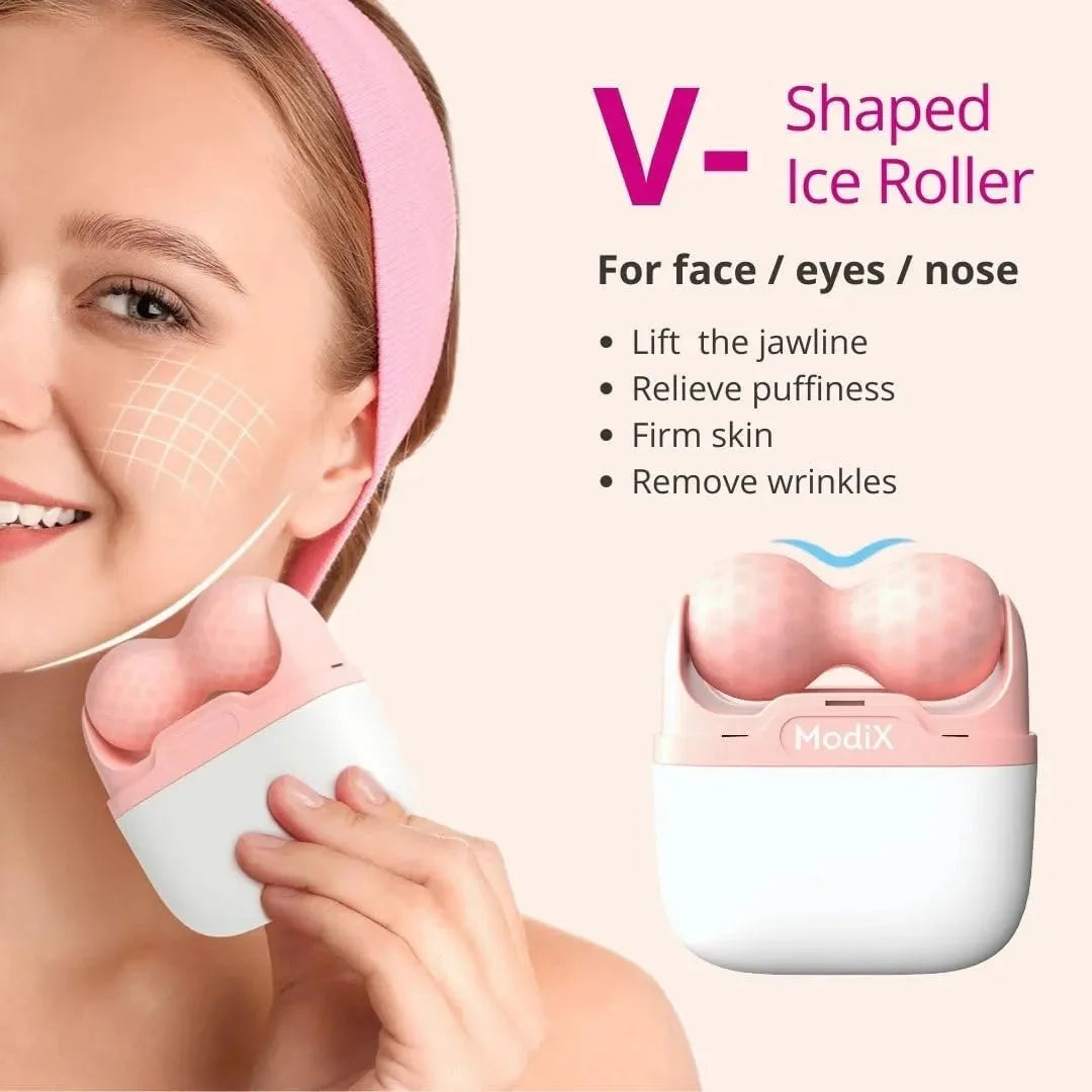 Travel Pink Ice Roller - Skin Care Tools Set