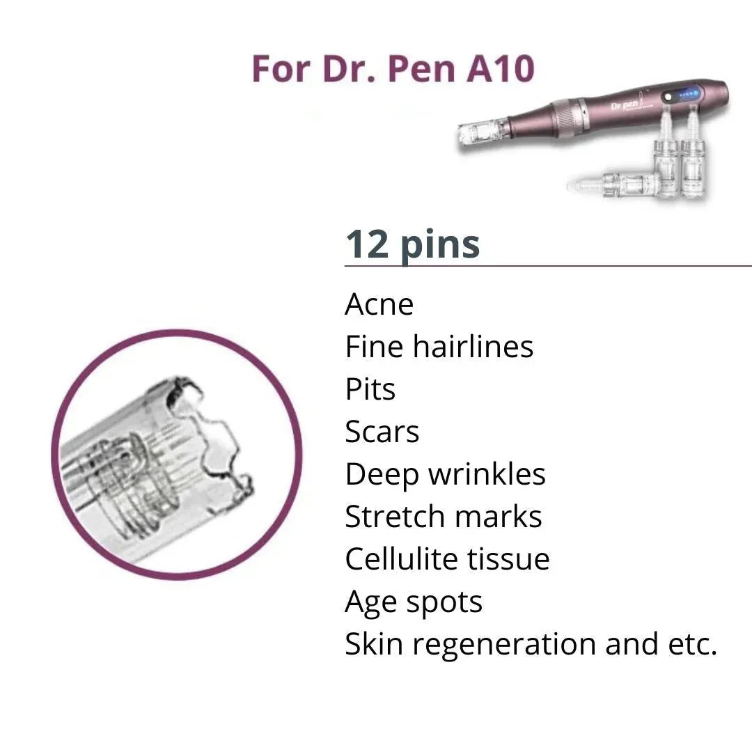 Dr. Pen A10 Cartridges 12 Pin - 10 Pack