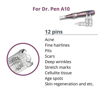 Dr. Pen A10 Cartridges 12 Pin - 10 Pack