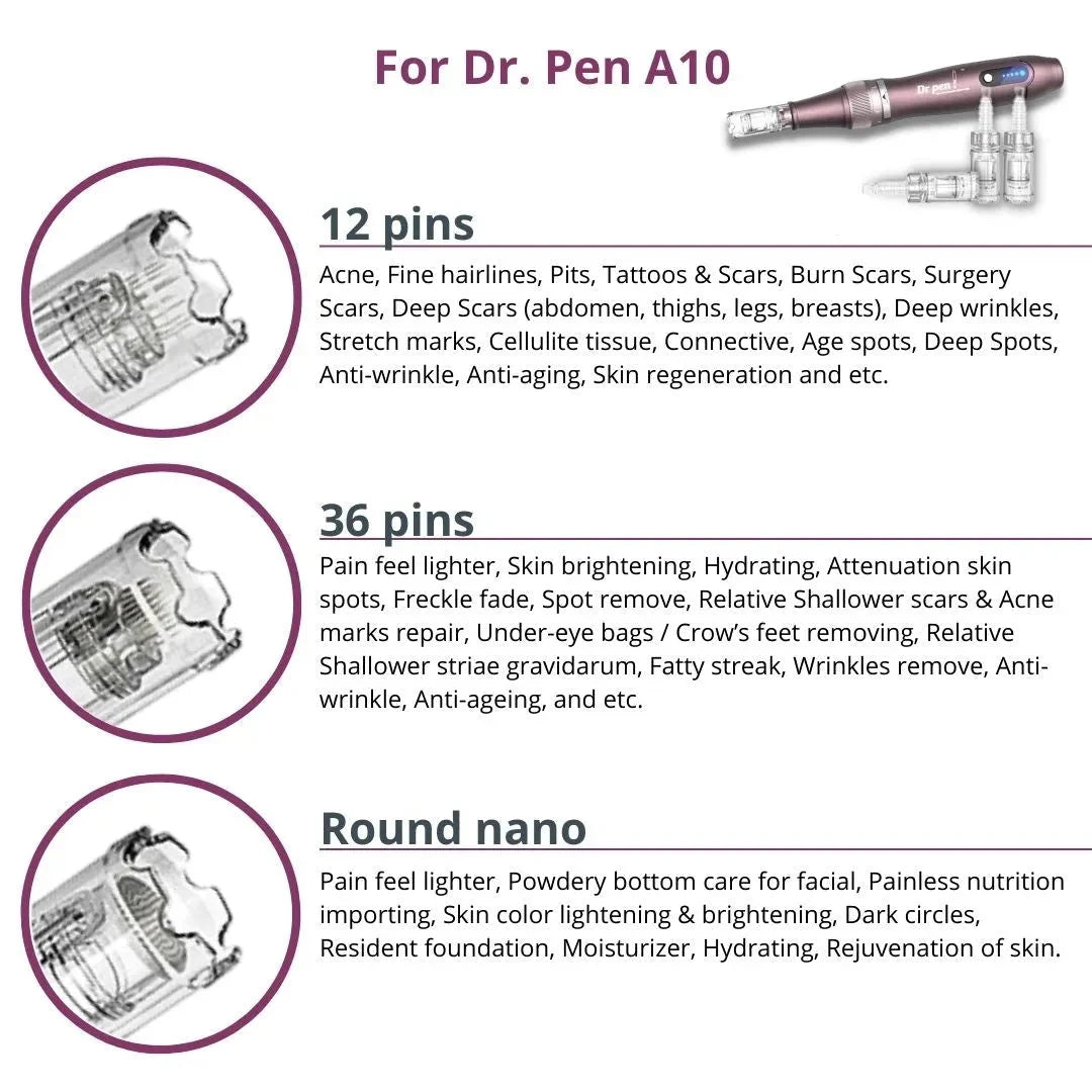 Dr. Pen A10 Cartridges 36 Pin - 10 Pack