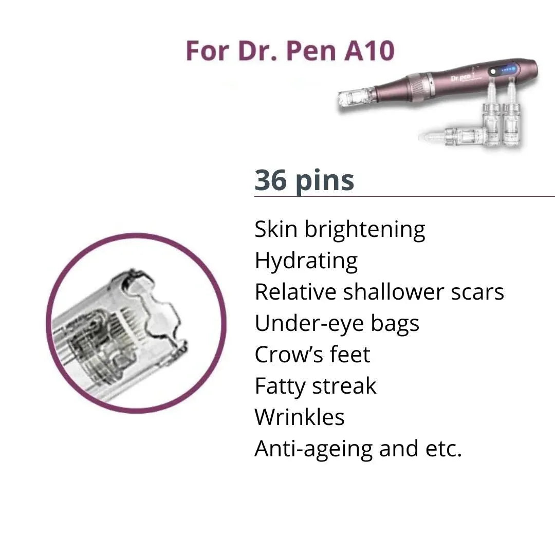 Dr. Pen A10 Cartridges Square Nano Pin Type - 10 Pack
