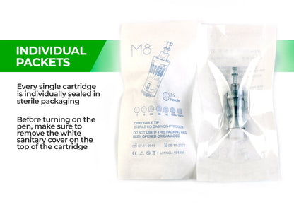 Dr. Pen M8 Cartridges Round Nano Pin Type - 10 Pack
